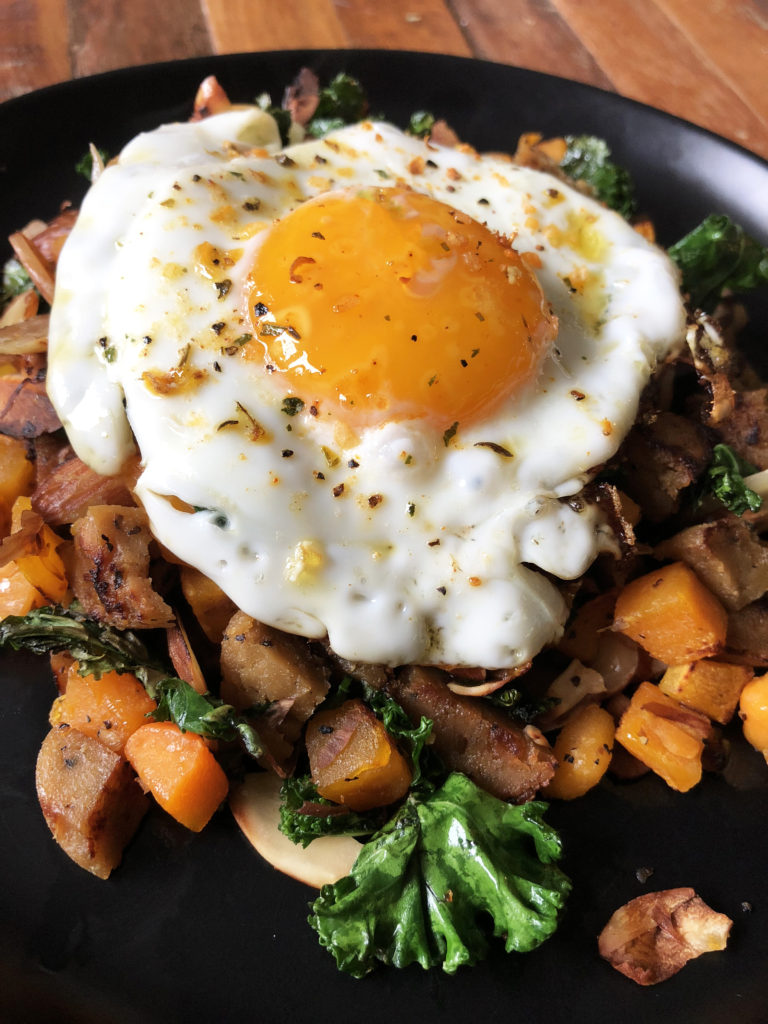 Maple Almond Butternut Squash Hash - A Healthy Makeover